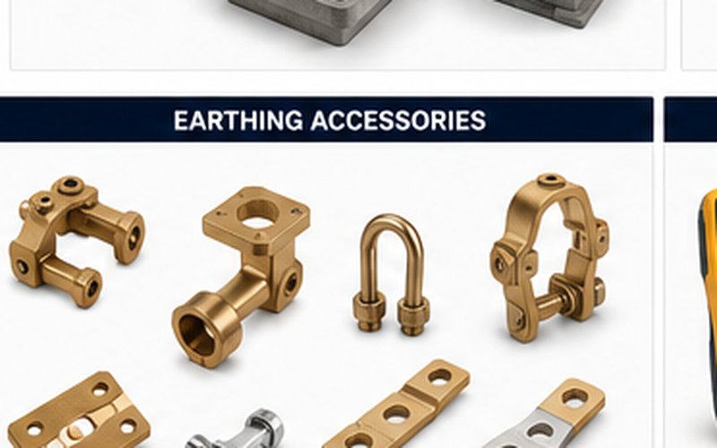 Earthing hardware — clamps, connectors, and bonding accessories
