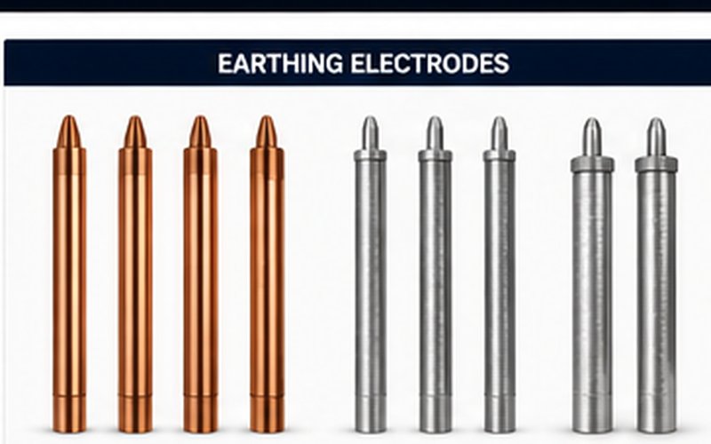 Copper bonded, GI pipe, and stainless steel earthing electrodes
