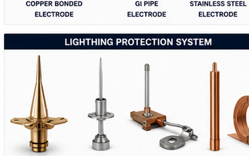 ESE air terminal, air terminal, down conductor and earth rod